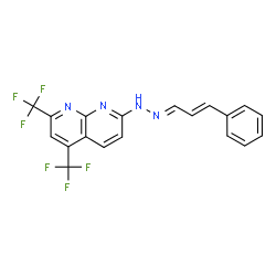 2-Propenal,3-phenyl-,[5,7-bis(trifluoromethyl)-1,8-naphthyridin-2-yl]hydrazone(9CI)结构式
