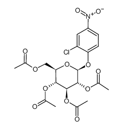 2-氯-4-硝基苯基-2,3,4,6-四邻乙酰基-beta-d-吡喃葡萄糖苷结构式