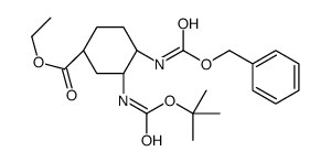 ethyl (1S,3R,4S)-3-[(2-methylpropan-2-yl)oxycarbonylamino]-4-(phenylmethoxycarbonylamino)cyclohexane-1-carboxylate Structure