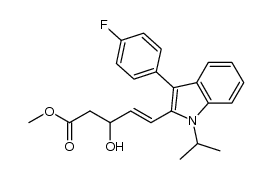 (E)-5-[3-(4-fluorophenyl)-1-isopropyl-1H-indol-2-yl]-3-hydroxypent-4-enoic acid methyl ester结构式