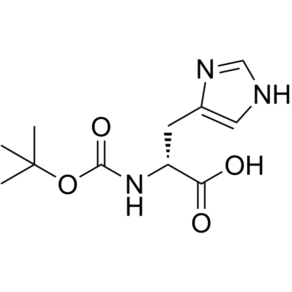 N(Alpha)-Boc-D-组氨酸结构式