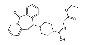 ethyl 2-[[4-(11-oxodibenzo[2,1-b:2',1'-f][7]annulen-5-yl)piperazine-1-carbonyl]amino]acetate Structure