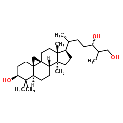 (3β,9β,24R)-9,19-Cyclolanostane-3,24,25-triol structure