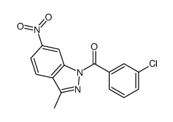 (3-chlorophenyl)-(3-methyl-6-nitroindazol-1-yl)methanone结构式