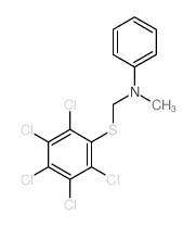 N-methyl-N-[(2,3,4,5,6-pentachlorophenyl)sulfanylmethyl]aniline结构式