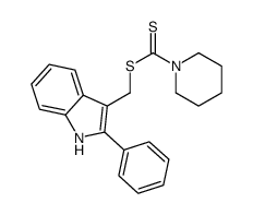 (2-phenyl-1H-indol-3-yl)methyl piperidine-1-carbodithioate结构式