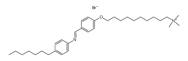 10-(4-(((4-heptylphenyl)imino)methyl)phenoxy)-N,N,N-trimethyldecan-1-aminium bromide Structure