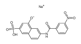 6-(m-nitrobenzamido)-4-hydroxy-2-naphthalenesulfonic acid, sodium salt Structure