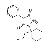 1-(1-Ethoxy-2-oxocyclohexyl)-4-phenyl-1,2,4-triazolidin-3,5-dion Structure