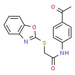 N-(4-acetylphenyl)-2-(1,3-benzoxazol-2-ylsulfanyl)acetamide结构式