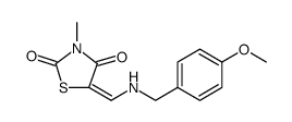 2,4-Thiazolidinedione, 5-[[[(4-methoxyphenyl)methyl]amino]methylene]-3-methyl结构式