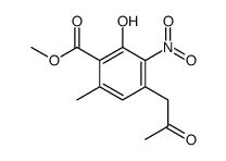 methyl 2-hydroxy-6-methyl-3-nitro-4-(2-oxopropyl)benzoate Structure