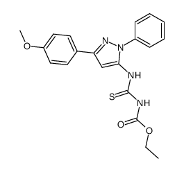 N-ethoxycarbonyl-N'-<3-(p-anisyl)-1-phenylpyrazol-5-yl>thiourea结构式