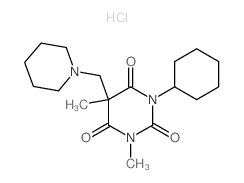 2,4,6(1H,3H,5H)-Pyrimidinetrione,1-cyclohexyl-3,5-dimethyl-5-(1-piperidinylmethyl)-, hydrochloride (1:1)结构式