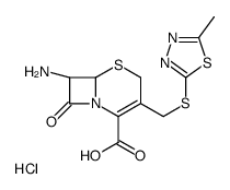 (6R-trans)-7-amino-3-[[(5-methyl-1,3,4-thiadiazol-2-yl)thio]methyl]-8-oxo-5-thia-1-azabicyclo[4.2.0]oct-2-ene-2-carboxylic acid monohydrochloride结构式