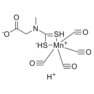 四羰基[N-(二硫代羧基-κS,κS’-N-甲基甘氨酸]锰酸盐结构式