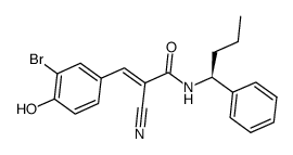 (S,E)-3-(3-bromo-4-hydroxyphenyl)-2-cyano-N-(1-phenylbutyl)acrylamide Structure