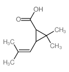 2,2-D2,2-二甲基-3-(2-甲基丙-1-烯-1-基)环丙烷甲酸结构式