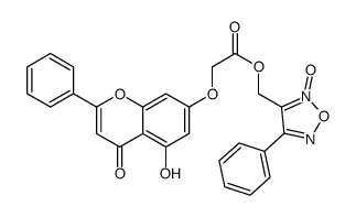 3-((2-(5-羟基-4-氧代-2-苯基-4H-色烯-7-基氧基)乙酰氧基)甲基)-4-苯基-1,2,5-噁二唑 2-氧化物结构式