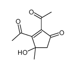 2,3-diacetyl-4-hydroxy-4-methylcyclopent-2-en-1-one结构式