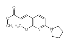 (E)-Methyl 3-(2-methoxy-6-(pyrrolidin-1-yl)-pyridin-3-yl)acrylate结构式