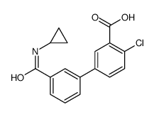 2-chloro-5-[3-(cyclopropylcarbamoyl)phenyl]benzoic acid结构式
