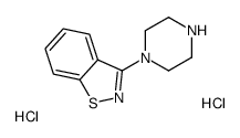 3-(哌嗪-1-基)苯并[d]异噻唑双盐酸盐结构式