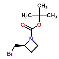(2S)-2-(溴甲基)氮杂环丁烷-1-羧酸叔丁酯结构式