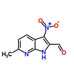 6-Methyl-3-nitro-1H-pyrrolo[2,3-b]pyridine-2-carbaldehyde结构式