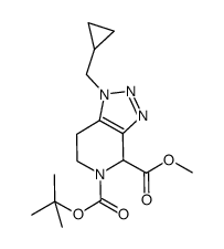 5-叔-丁基 4-甲基 1-(环丙基甲基)-6,7-二氢-1H-[1,2,3]三唑并[4,5-c]吡啶-4,5(4H)-二甲酸基酯结构式