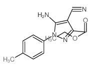 5-氨基-4-氰基-1-对甲苯吡唑-3-羧酸乙酯结构式