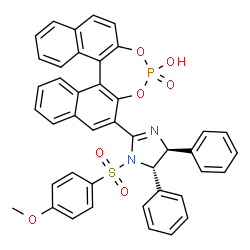 (S)-3-[1-(4-甲氧基苯磺酰基)-(4S,5S)-4,5-二苯基-4,5-二氢-1H-咪唑-2-基]-1,1'-联萘-2,2'-二基磷酸氢盐结构式