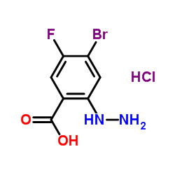 4-bromo-5-fluoro-2-hydrazinylbenzoic acid hydrochloride Structure
