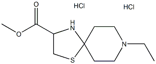 甲基8-乙基-1-硫-4,8-二氮杂螺[4.5]癸烷-3-羧酸酯二盐酸盐结构式