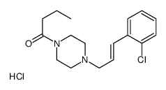 1-[4-[(E)-3-(2-chlorophenyl)prop-2-enyl]piperazin-1-yl]butan-1-one,hydrochloride Structure