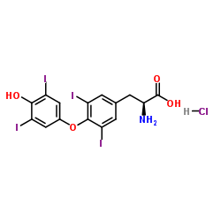 O-(4-Hydroxy-3,5-diiodophenyl)-3,5-diiodo-L-tyrosine hydrochloride (1:1) Structure