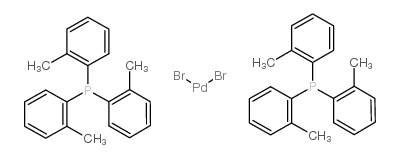 双(三-o-甲苯基膦)二溴化钯(II)结构式