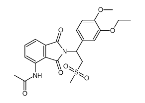 (R,S)-2-[1-(3-乙氧基-4-甲氧基苯基)-2-甲磺酰基乙基]-4-乙酰基氨基异吲哚啉-1结构式