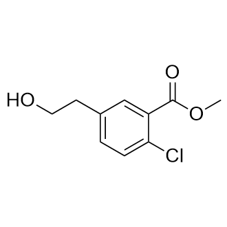 2-氯-5-(2-羟乙基)苯甲酸甲酯结构式
