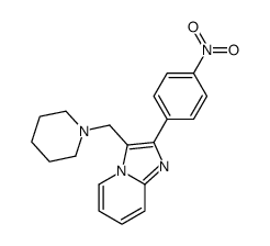2-(p-Nitrophenyl)-3-(piperidinomethyl)imidazo[1,2-a]pyridine结构式