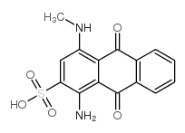 1-amino-4-(methylamino)-9,10-dioxo-9,10-dihydroanthracene-2-sulfonic acid结构式