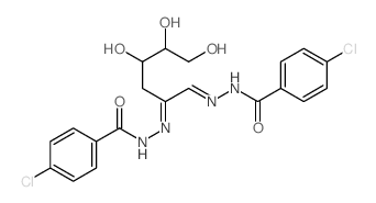 4-chloro-N-[[(1Z)-1-[(4-chlorobenzoyl)hydrazinylidene]-4,5,6-trihydroxy-hexan-2-ylidene]amino]benzamide Structure