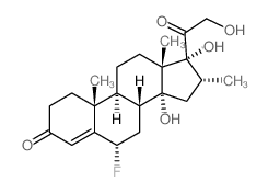 Pregn-4-ene-3,20-dione,6-fluoro-14,17,21-trihydroxy-16-methyl-, (6a,16a)- (9CI)结构式