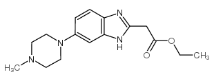 2-[5-(4-甲基哌嗪)苯并咪唑-2-基]乙酸乙酯结构式