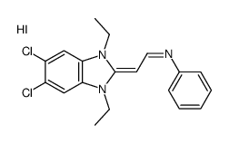 5,6-dichloro-1,3-diethyl-2-[2-(phenylamino)vinyl]-1H-benzimidazolium iodide结构式