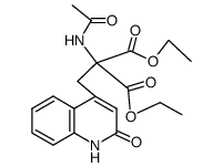 2-乙酰氨基-2-((2-氧代-1,2-二氢喹啉-4-基)甲基)丙二酸二乙酯结构式