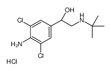 (+)-4-amino-alpha-[(tert-butylamino)methyl]-3,5-dichlorobenzyl alcohol hydrochloride structure
