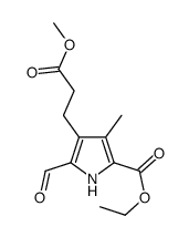 5-(乙氧羰基)-2-甲酰基-4-甲基-1H-吡咯-3-丙酸甲酯结构式