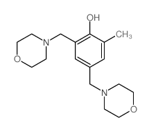 2-methyl-4,6-bis(morpholin-4-ylmethyl)phenol structure