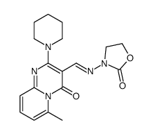 3-[(E)-(6-methyl-4-oxo-2-piperidin-1-ylpyrido[1,2-a]pyrimidin-3-yl)methylideneamino]-1,3-oxazolidin-2-one Structure